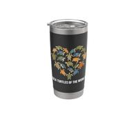 Turtles of the World Product Turtle Gear Tipos de tortugas Vaso térmico de acero inoxidable de doble pared