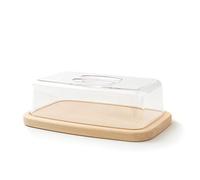 Tuuli Kitchen Quesera Tabla de Queso Conservación Pan Plato para Torta con Tapa (28x18x9 cm)