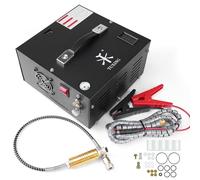 TUXING 4500Psi Pcp Compresor de Aire,Convertidor de potencia incorporado,Gran separador de agua y aceite,Arranque con un botón,Alimentado por 220v Ac o 12v Dc,Disco de explosión para Paintball/Scuba