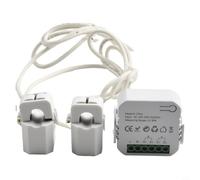 Tuya - Medidor de energía inteligente WiFi bidireccional con 2 pinzas | 100 - 240 V, seguimiento KWh en tiempo real, para control de la aplicación de la vida, alertas automáticas