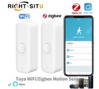 Tuya Smart Life PIR WiFi Zigbee Sensor de movimiento alarma aplicación remota Control seguridad protección del hogar automatización trabajo con Alexa WiFi Version