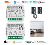 Tuya WiFi /Zigbee controlador de apertura de puerta de garaje inteligente módulo de interruptor Control remoto por voz funciona con el asistente de Google Home Alexa QSZigbee-Garage Door