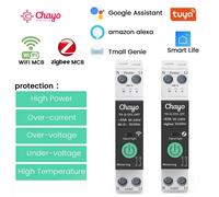 TUYA WiFi/ZigBee MCB disyuntor inteligente sobrecorriente bajo voltaje protección medición de potencia 1-63A interruptor de Control remoto