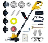 TWEFGFT Desmalezadora inalámbrica para batería DEWALT de 20 V con 4 tipos de cuchillas, motor sin escobillas, recortadora de césped ligera/cortador de cepillo para césped, patio y recorte de arbustos