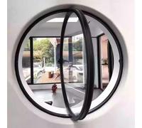 TWHZSAI Ventana Redonda giratoria de aleación de Aluminio, Ventana de Ojo de Buey de Vidrio Templado con manija para decoración de Pared, Ventana abatible para Cocina y hogar, Color Negro, 3,40 cm/1