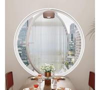 TWHZSAI Ventanas Redondas de Vidrio Templado con rotación de 360°, ventilación de aleación de Aluminio, Ventana de Ojo de Buey para baño, Cocina, decoración de casa de Juegos, Blanco, 1,50 cm/19,6 p