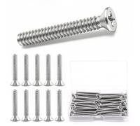 Twidec Kit surtido de tornillos de cabeza plana #8-32 x 1 pulgada, 30 tornillos de cabeza plana Phillips de acero inoxidable 304 para electricistas de cabeza plana para interruptor eléctrico de placa
