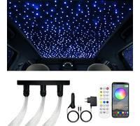 Twinkle Starry Sky fibra óptica luz para coche / hogar, luces de techo estrella kit con aplicación/control remoto/modo música, alternador RGBW y 300 unidades x 0,75 mm x 3 m cable de fibra óptica