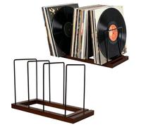 twinklemon 2 piezas de almacenamiento de discos de vinilo, divisor ajustable de madera, soporte de exhibición de discos de vinilo, organizador de álbumes para decoración de escritorio, organizador