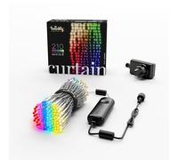 Twinkly Curtain 210 LED RGB+Blanco, Cadena de luces LED para interior y exterior, luces inteligentes, RGB y blanco, compatible con Alexa, Google Home, IP44, control de aplicación, cable transparente,