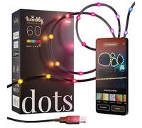 Twinkly Dots - Cadena Flexible de Luces LED - Guirnalda con 60 LED RGB - Iluminación Interior y Exterior - Control por App, Cable Negro, 3m