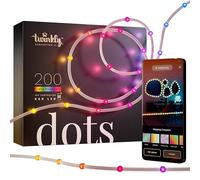 Twinkly Puntos - Red de luz LED flexible con 200 diodos emisores RGB - Iluminación para interiores y exteriores - Cable transparente, controlado por aplicaciones, 10m
