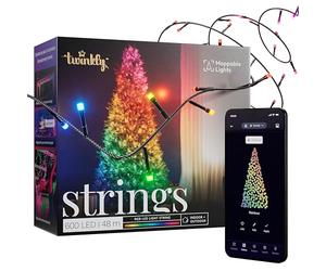 Twinkly Strings 600 LED RGB Cadena de luces LED para exterior e interior, luces LED inteligentes, compatible con HomeKit, Alexa y Google Home, luces de juegos, IP44, control de aplicación, cable