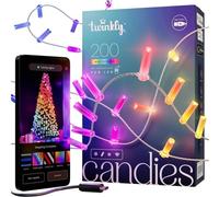 Twinkly Strings USB-C Candle 200 LED, guirnalda LED con forma de vela, cable LED luminoso, multicolor RGB, compatible con Alexa, Google Home, guirnalda navideña, alimentación USB C, cable.