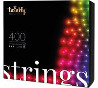 Twinkly TWS400STP-BEU, 400 luces LED, marca Více, 30000 horas de vida útil, apto para interiores y exteriores, color negro