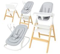 Twinly Alaia Trona Evolutiva Bebé 5 en 1 Multifunción | Desde Nacimiento 0m+, Hamaca Alta, Torre de Aprendizaje, Plegable, Madera de Haya