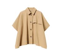 Twinset - Poncho Estilo Trench de Gabardina de Algodón - Jackets - Mujer - Beige - ONE SIZE -