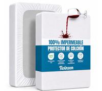 Twinzen Protector Colchon 180x200 cm Impermeable - Cubre Colchon y Funda Transpirable - Resistente con Solapa hasta 40 cm - Oeko Tex