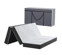 Twirest Colchón plegable, colchón de espuma viscoelástica, grosor 10 cm, funda extraíble, transpirable y lavable, colchón plegable, para adultos, 1 plaza (90 x 190 x 10 cm)