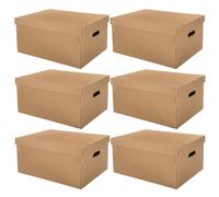 TWO TIGERS | Cajas De Cartón Para Mudanza Con Tapa | 6 Unidades | 53 x 44 x 26 Cm | Cajas Automontables Para Embalar | 5 Tamaños A Elegir