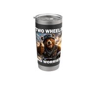 Two Wheels No Worries divertido Amante de las motos Vaso térmico de acero inoxidable de doble pared
