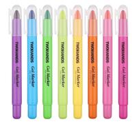 TWOHANDS Resaltadores de Gel para Biblia, Sin Traspaso de Tinta, 8 Colores Vibrantes, Marcadores para Biblia Ideales para Estudio, Lectura, Diarios y Planificadores, 21403