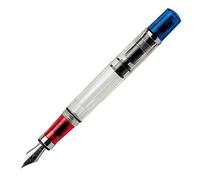 Twsbi Diamond 580 RBT Pluma estilográfica, Transparente, Azul / Rojo - F