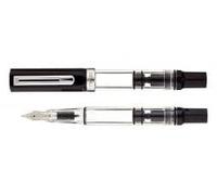 TWSBI Pluma estilográfica Eco negra, carga por émbolo, plumín de acero M, resina, 13,9 cm