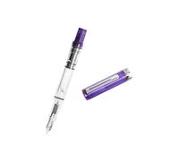 TWSBI Pluma estilográfica Eco transparente violeta, carga por émbolo, plumín de acero F/M, 13 cm