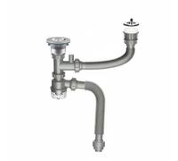 TWTCZOZ Desagüe para Lavadero Doble Fregadero Conjunto de Tubería Sifón Accesorios Kit de Plomería para Doble Cuba con Sellado de Agua y Juntas Materiales, 40 Calabaza 008a110
