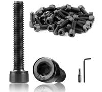 TXXATX 25 Piezas M6x60 mm Tornillos Alen Cilíndrico Negros Tornillos Cabeza Hexagonal DIN 912 Tornillo de Cabeza Allen Rosca Completa Carbono para Reparación de Muebles