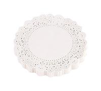 Tyenaza 180 Hojas Papel de Encaje Blanco Redondo Tapetes de Papel, Artesanías Blondas de Encaje Papel Pastel Almohadillas de Embalaje, para Tarta Pastel Postre Bocadillos Rosquilla Cookies(26.5cm)