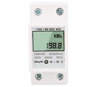 Tyenaza Contador de Energía Digital, 5-80A 220V / 230V 50 / 60Hz DDM15SC Medidor de Energía Multifunción Monofásico de 2 Polos para Carril DIN Pantalla LCD, para Doméstico/Industrial(8,6x7,5x4,5 cm)