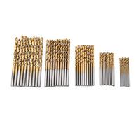 Tyenaza Mini Herramienta de Brocas de Mano de 50 Piezas, Cinco Tipos de Taladro de Mano Recto con Revestimiento de Acero de Alta Velocidad para Metal, Juegos de Brocas de Madera Broca pequeña.