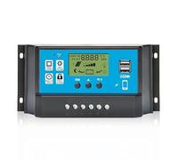 Tyenaza Regulador De Panel Solar De 12V 24V 60A, Controlador De Carga Solar PWM con Pantalla Digital Y Control De Tiempo De Luz