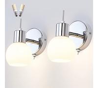 TYhogar 2 Piezas Aplique Acrílico de Pared Interior, Lámpara de pared Industrial, Lámpara Contiene E14 bombilla contiene, Apliques Vintage para Dormitorio Sala Decoración, Bares, Cafés Y Hoteles