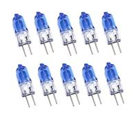 TYKGSQIP Bombillas halógenas G4 12v 20w,recubiertas de azul (4000k),lámparas cápsula base bipines tipo Jc regulable,ángulo de haz de 360° para candelabros,debajo del armario(20pcs/12v-20w)
