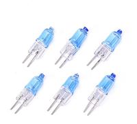 TYKGSQIP Bombillas halógenas G4 12v 20W,recubiertas de azul (4000k),lámparas cápsula de base bipines tipo Jc regulable,ángulo de haz de 360° para candelabros(6 piezas/Baño azul-12V 20W)