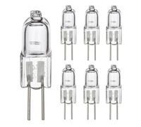 TYKGSQIP Bombillas halógenas G4 6v 10w 20w, 2700k, lámparas cápsula base bipines Jc regulable, ángulo de haz de 360° para candelabros, debajo del armario, iluminación para paisajes (6pcs/6V-10W)