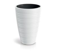 Tymar Maceta grande para interiores, maceta alta, maceta para plantas, macetas para plantas al aire libre_VENA (Ø 35 cm/H=50 cm; Blanco)