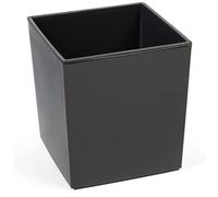 Tymar Macetero de plástico, grande, cuadrado, brillo, jardín, balcón, terraza, casa (antracita, 19 x 19 cm)
