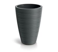 Tymar Macetero grande interior, maceta alta, macetero para exteriores, 35 cm de diámetro, 50 cm de alto, color gris oscuro