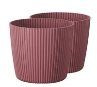 Tymar - Set de macetas, 2 unidades, forma redonda (2x), color Marsala, Ø 35 cm