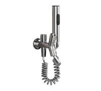 TYMYW Grifo de Ducha con Alcachofa y Manguera de 2M Kit Ducha Higienica para Wc de Pared de Latón para Balcón,Baño Cromado