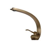 TYMYW Grifos para Lavabos de Baño Retro de Latón Grifo Monomando Mezclador para Lavabo Un Solo Orificio Agua Caliente y Fría