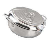 TYTOGE Mini Olla para Freír de Acero Inoxidable de Estilo Japonés con Termómetro, para Estufa de Gas, Cocina de Inducción, Estufa Eléctrica (Tamaño L 24 cm/9,4 pulgadas)