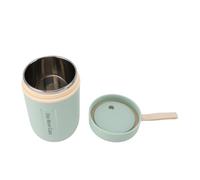 TYTOGE Tarro de Comida Aislado de 600 Ml, Taza de Sopa Térmica a Prueba de Fugas de Acero Inoxidable 304 con Tapa de Seguridad y Cuchara, para Niños, Desayuno, Escuela, Camping, V (Verde)