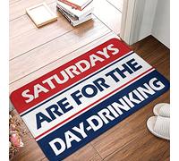 TZGH Felpudo retro con texto en inglés "Saturdays Are For The Day-drink", antifatiga, suave, antideslizante, ideal para decoración de interiores, hogar, oficina (40 x 60 cm)