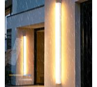 TZSMUM Apliques de Pared Exterior/Interior LED Lámpara de Pared IP65 Impermeable Largo Iluminación de Pared con Mando Distancia Regulable para Jardín Porche Camino (Blanco,200cm)