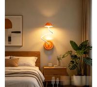 TZSMUM LED Creativo Lámpara de Pared con 120° Sensor de Movimiento Luz de Pared USB Recargable Magnética Aplique de Pared 3000K/4000K/6000K Regulable para Dormitorio Pasillo (1 Pieza,Naranja)